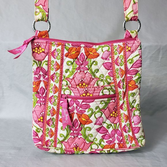 Vera Bradley Handbags - Vera Bradley Retired Lilli Bell 2013 Pink Floral Cross Body Shoulder Bag